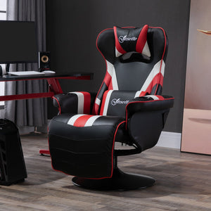 English Elm Vinsetto Racing-Style Gaming Recliner Chair with Lumbar Support, Footrest, Cup Holders, Swivel W2225P217437