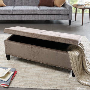 Madison Park Shandra II Modern/Contemporary Tufted Top Soft Close Storage Bench FPF18-0197 Taupe