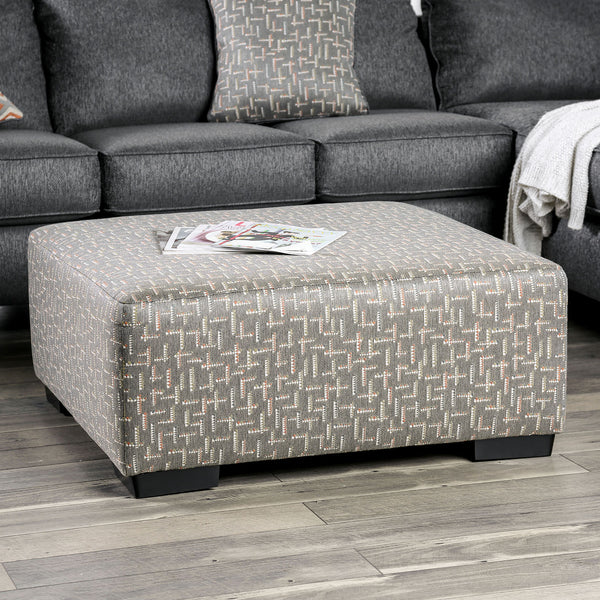English Elm Gray Upholstery Ottoman 41"L x 41"W x 20"H – Plush Transitional Seating, Solid Wood Frame, Easy Assembly Gray 39 L x 39 W x 15 H B2741P356297