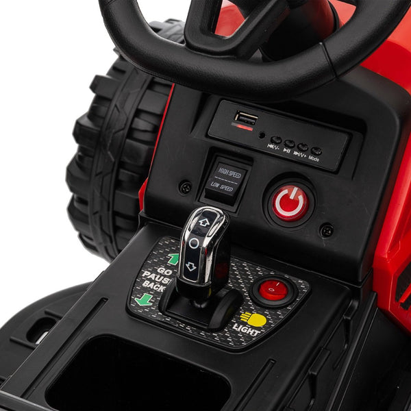 English Elm Ride on Electric Tractor Toy with Trailer 24v 400w Dual Motors Remote Control Led Red W1578P194696