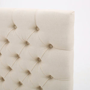 English Elm Christopher Knight Home® - Tufted Upholstered Queen Size Headboard with Button Detail, Adjustable Height, Velvet Finish, Modern Appeal Beige 55444.00BEI