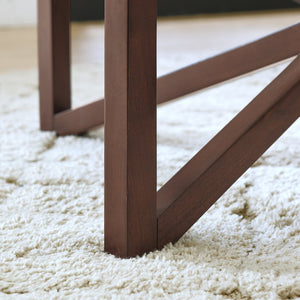 English Elm Modern Round Glass Coffee Table With Solid Wood Base - Stylish Minimalist Design For Living Rooms W487P317847