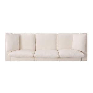 English Elm Modular Sectional Sofa Set - Versatile 3-Piece Chenille Beige Design For Ultimate Comfort & Style W1123S00038