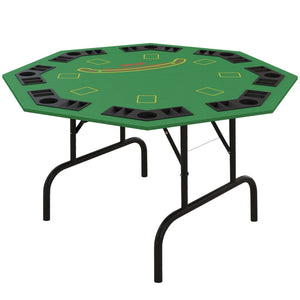 English Elm Soozier Foldable 47" Octagon Poker Table For 8 Players - Casino-Style Game Night With Cup Holders & Chip Trays W2225P217198-GIGA