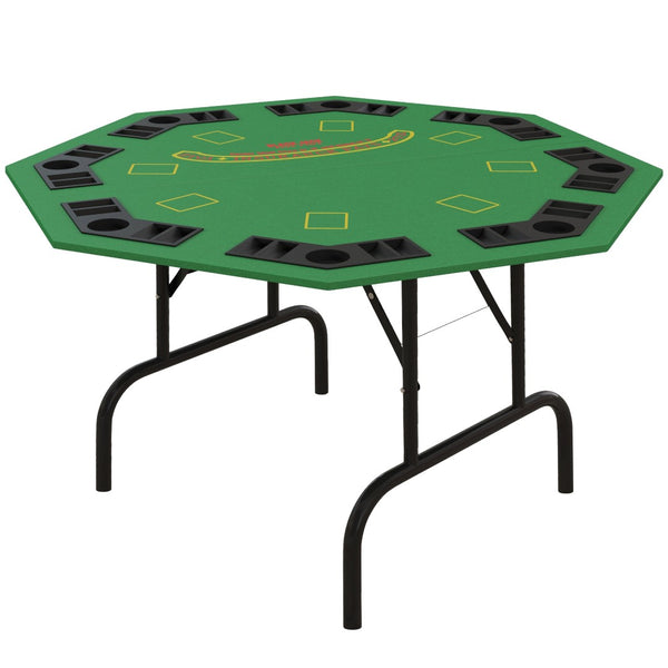 English Elm Soozier Foldable 47" Octagon Poker Table For 8 Players - Casino-Style Game Night With Cup Holders & Chip Trays W2225P217198-GIGA