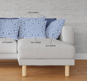 Homeroots 28” Cyan Blue Geostar Indoor Outdoor Throw Pillow   415021