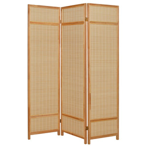 Homeroots Natural Brown Bamboo Three Panel Room Divider Screen  Bamboo 415072