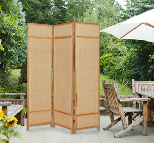 Homeroots Natural Brown Bamboo Three Panel Room Divider Screen  Bamboo 415072