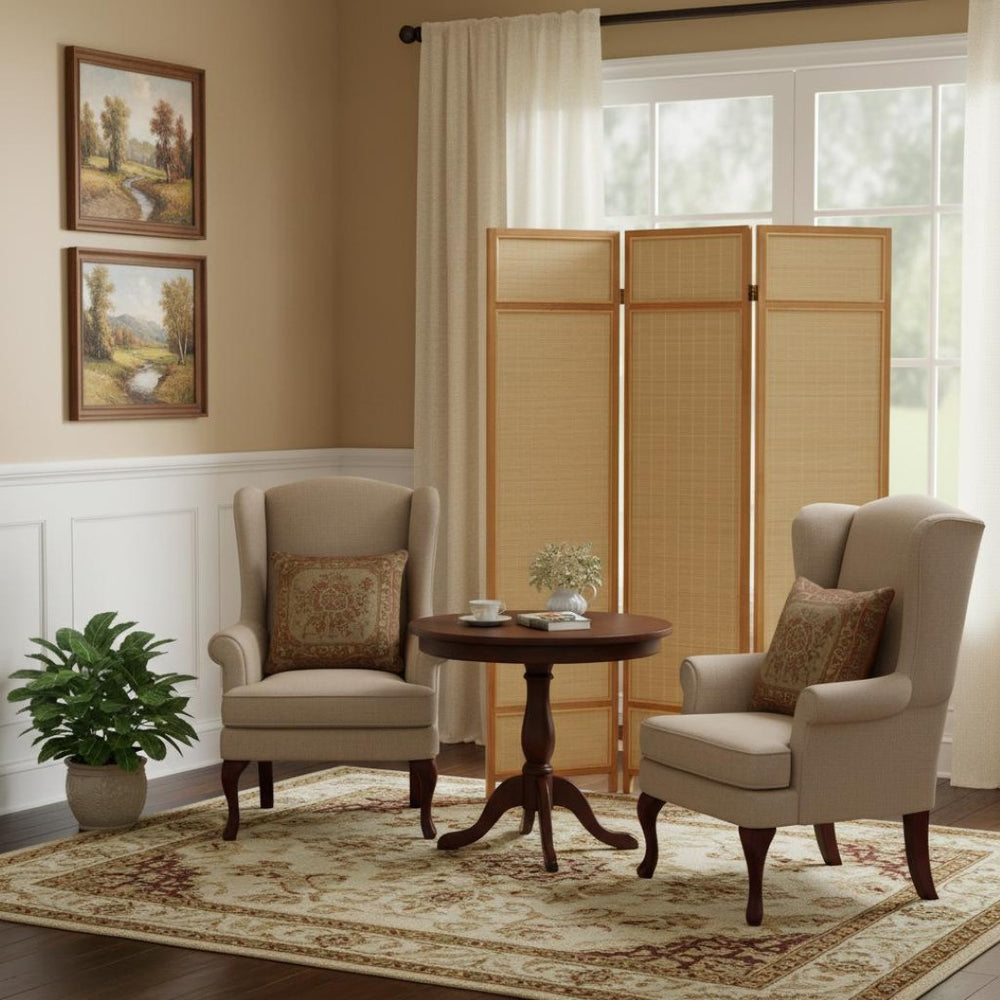 HomeRoots Natural Bamboo Three-Panel Room Divider - Elegant Privacy Screen for Cozy Spaces & Stylish Backdrops 415072
