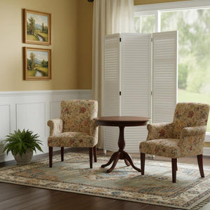 HomeRoots White Louvered Three-Panel Room Divider Screen - Stylish Privacy Solution for Home & Office Spaces 415077
