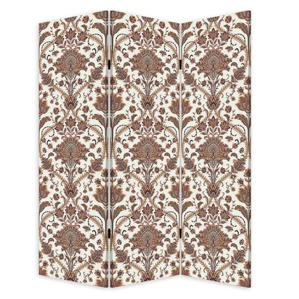 Homeroots Vintage Green Baroque Three Panel Room Divider Screen  Wood 415079