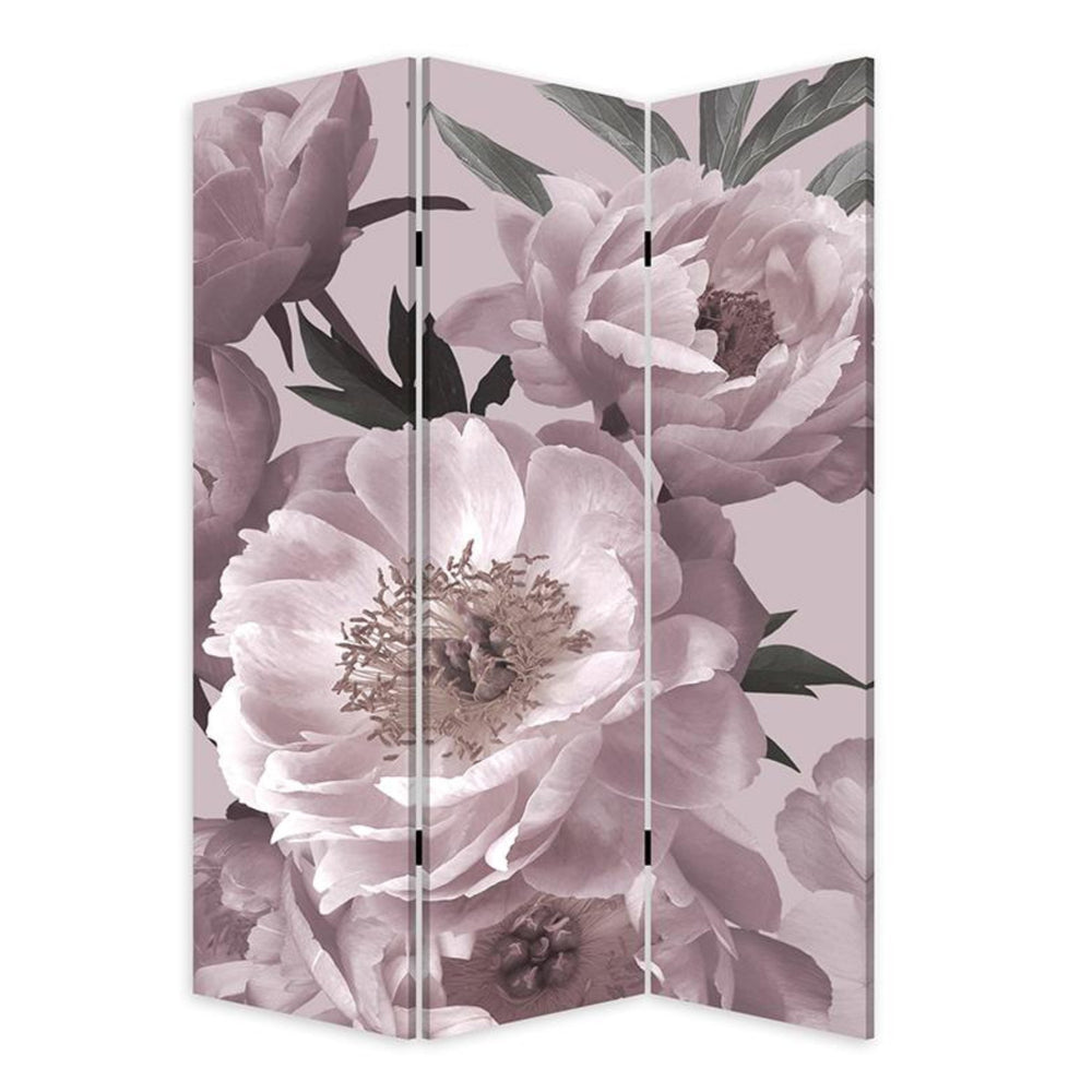 Homeroots Romantic Floral Three Panel Room Divider Screen  Wood 415081