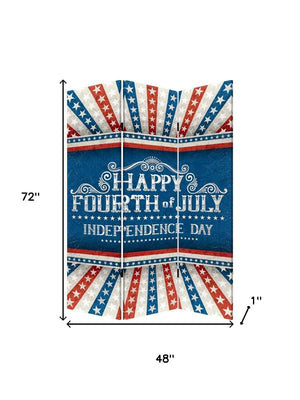 HomeRoots Happy 4th of July Three-Panel Room Divider Screen – Vibrant Patriotic Decor for Celebrations & Privacy 415084