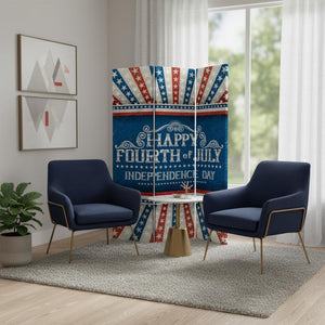 HomeRoots Happy 4th of July Three-Panel Room Divider Screen – Vibrant Patriotic Decor for Celebrations & Privacy 415084