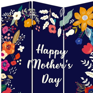 HomeRoots Sweet Floral Three-Panel Room Divider Screen - Beautiful Reversible Art for Mother's Day Decor & More! 415085