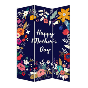 HomeRoots Sweet Floral Three-Panel Room Divider Screen - Beautiful Reversible Art for Mother's Day Decor & More! 415085