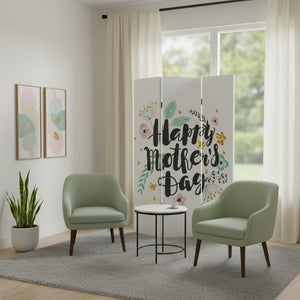 HomeRoots Sweet Floral Three-Panel Room Divider Screen - Beautiful Reversible Art for Mother's Day Decor & More! 415085