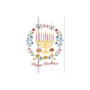 HomeRoots Celebratory Hanukkah Three-Panel Room Divider Screen - Festive, Reversible Design for Holiday Cheer 415087