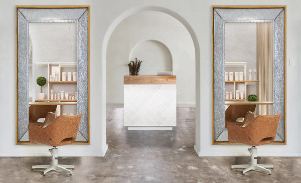 Homeroots 84" Gray Brown Metal And Wood Framed Leaning Accent Mirror  Wood ,Mirror 415092