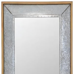 Homeroots 84" Gray Brown Metal And Wood Framed Leaning Accent Mirror  Wood ,Mirror 415092