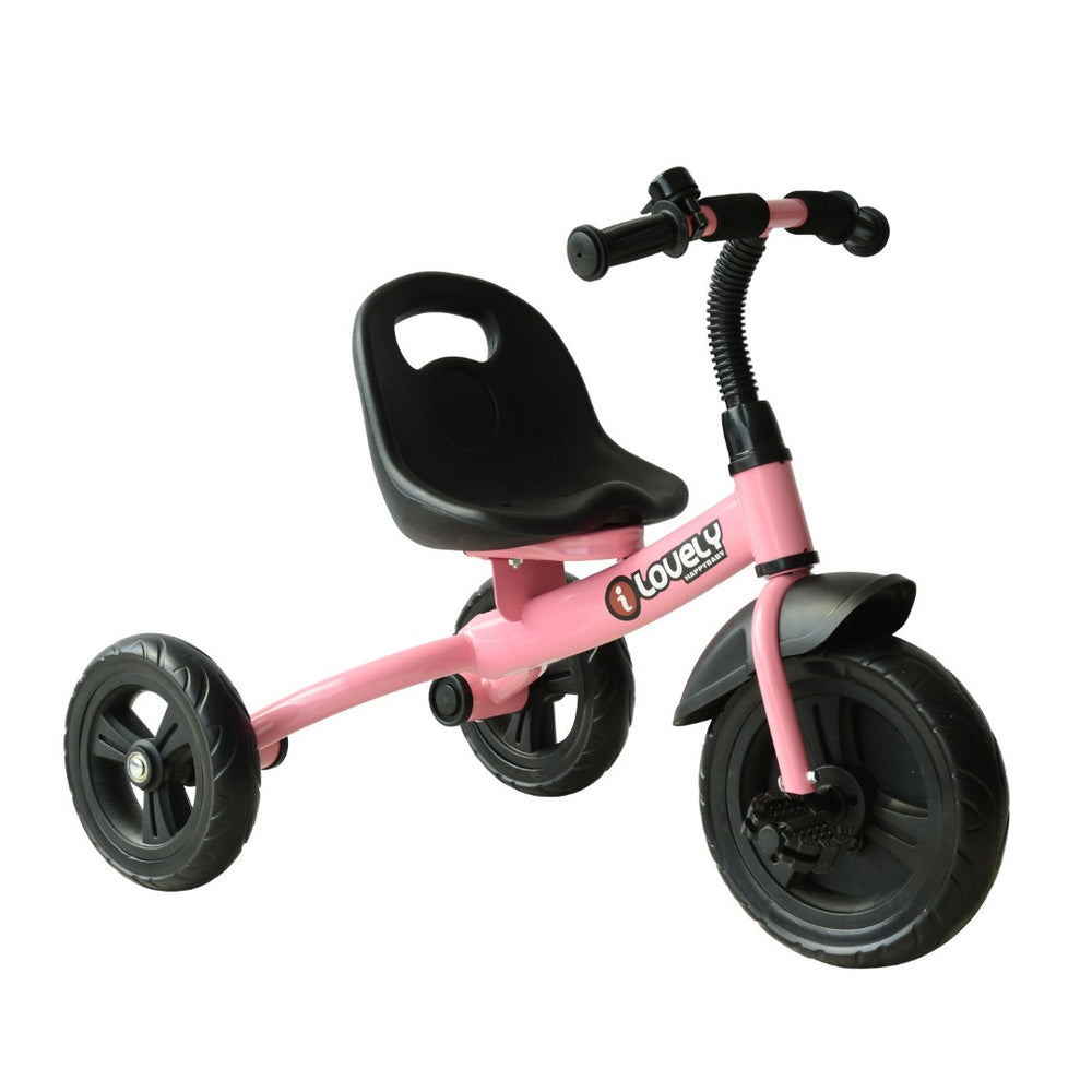 English Elm Qaba Toddler Steel Frame Tricycle with Bell Eva Wheels Ergonomic Seat Indoor Outdoor W2225P217780