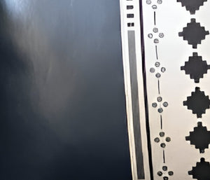 Homeroots Set Of Two 17" Navy Blue Diamond Fabric And Faux Leather Throw Pillows   415189