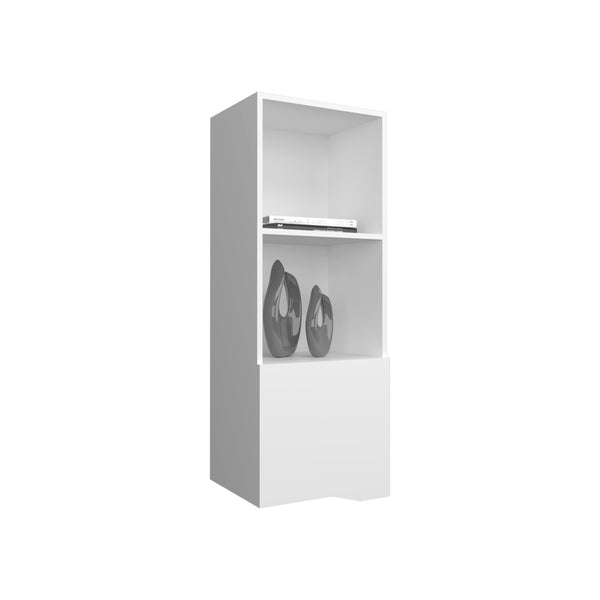 English Elm Wall Engineered Wood Cabinet with Single Door and Two Shelves for Kitchen Storage, Modern Durable Design White 44.09 L x 16.14 W x 2.76 H B097P250867