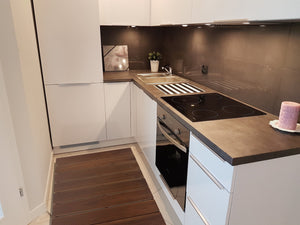 Homeroots Brown Non Slip Wood Plank Bath Floor Mat   415206