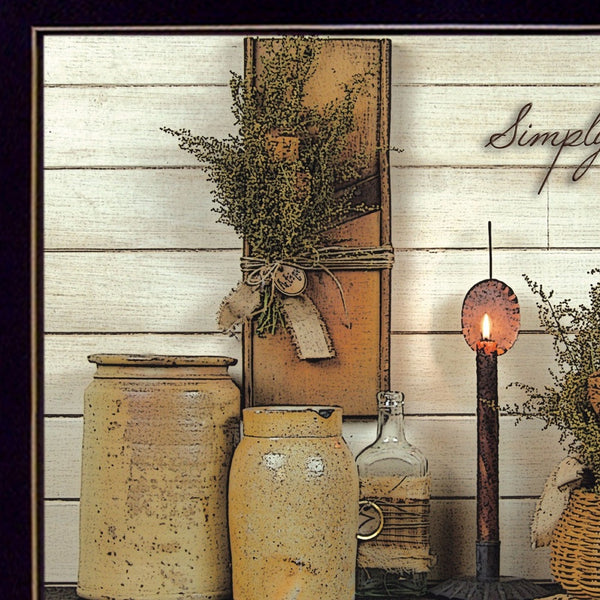 Homeroots Simply Blessed Black Framed Print Wall Art  Wood Product Paper Print Uv Coating 415274