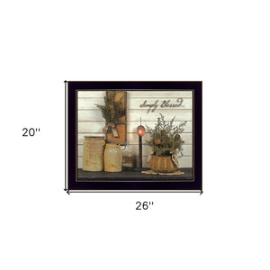 Homeroots Simply Blessed Black Framed Print Wall Art  Wood Product Paper Print Uv Coating 415274