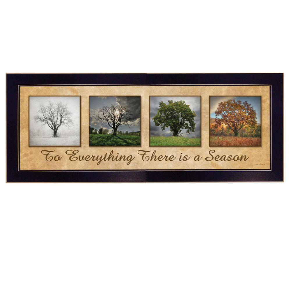 Homeroots There Is A Season Black Framed Print Wall Art  Wood Paper And Texture 415409