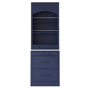 English Elm Modern 83.7in Tall Kitchen Pantry Set of 2 with Faux Marble Countertops, Durable Storage and Anti-Tip Safety Blue SP000075AAC