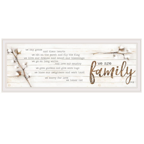 Homeroots We Are Family White Framed Print Wall Art  Paper,Wood 415510