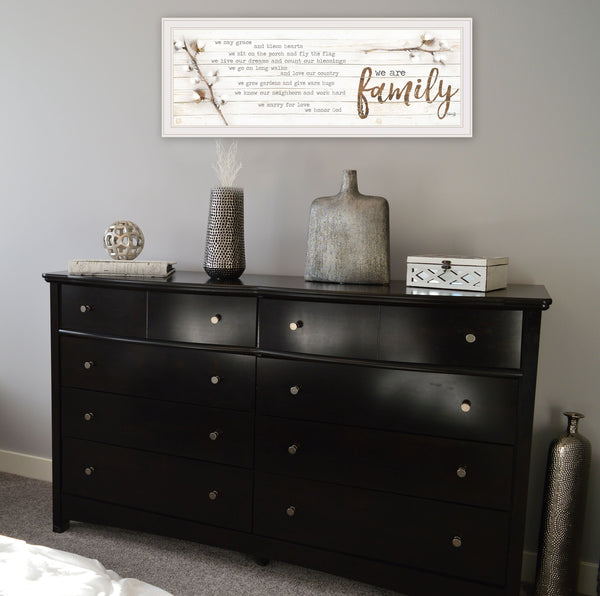 Homeroots We Are Family White Framed Print Wall Art  Paper,Wood 415510