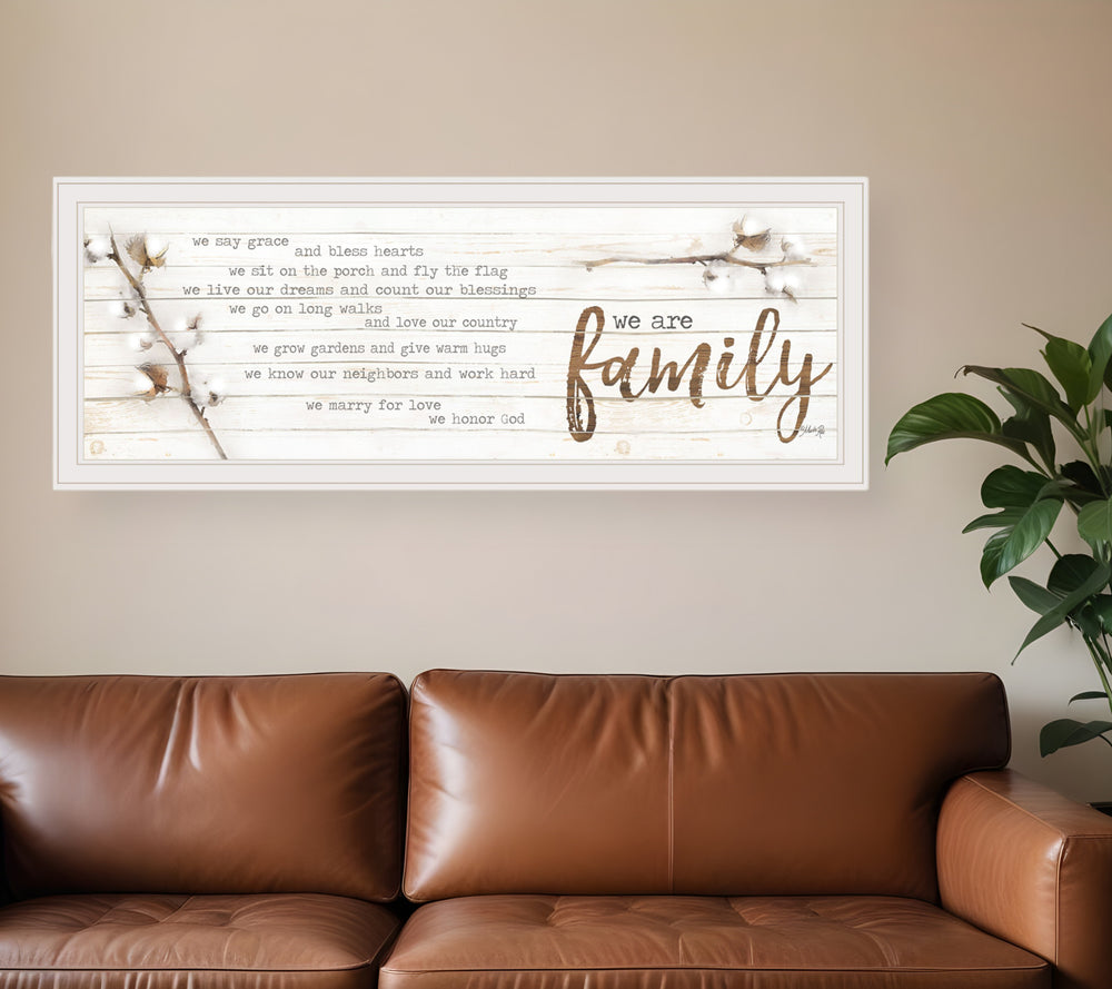 Homeroots We Are Family White Framed Print Wall Art  Paper,Wood 415510