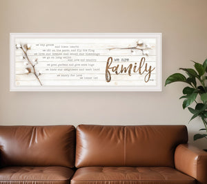 Homeroots We Are Family White Framed Print Wall Art  Paper,Wood 415510