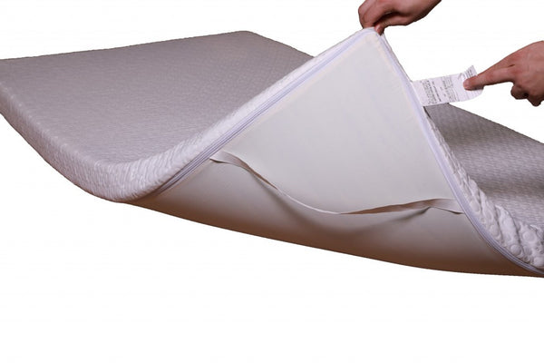 Homeroots 3" Deluxe White Memory Foam Mattress Topper With Straps Full  Polyester 415541