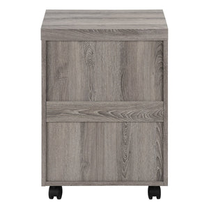 English Elm File Cabinet Mobile Rolling Storage with Smooth Glaze, Locking Casters & Legal Letter Drawers—Contemporary Appeal taupe 26 L x 21 W x 9 H B2710P219596