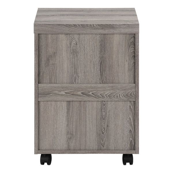 English Elm File Cabinet Mobile Rolling Storage with Smooth Glaze, Locking Casters & Legal Letter Drawers—Contemporary Appeal taupe 26 L x 21 W x 9 H B2710P219596