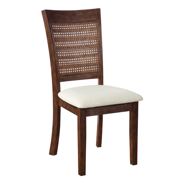 OSP Home Furnishings Walden Cane Back Dining Chair  - Set of 2 Linen / Burnt Brown