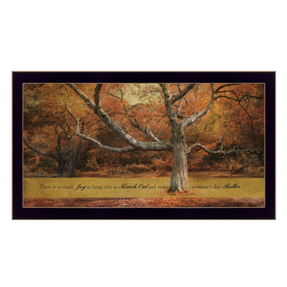 HomeRoots Reach Out 2 Black Framed Print Wall Art – Modern Sophistication for Any Room, Ready to Hang! 415670
