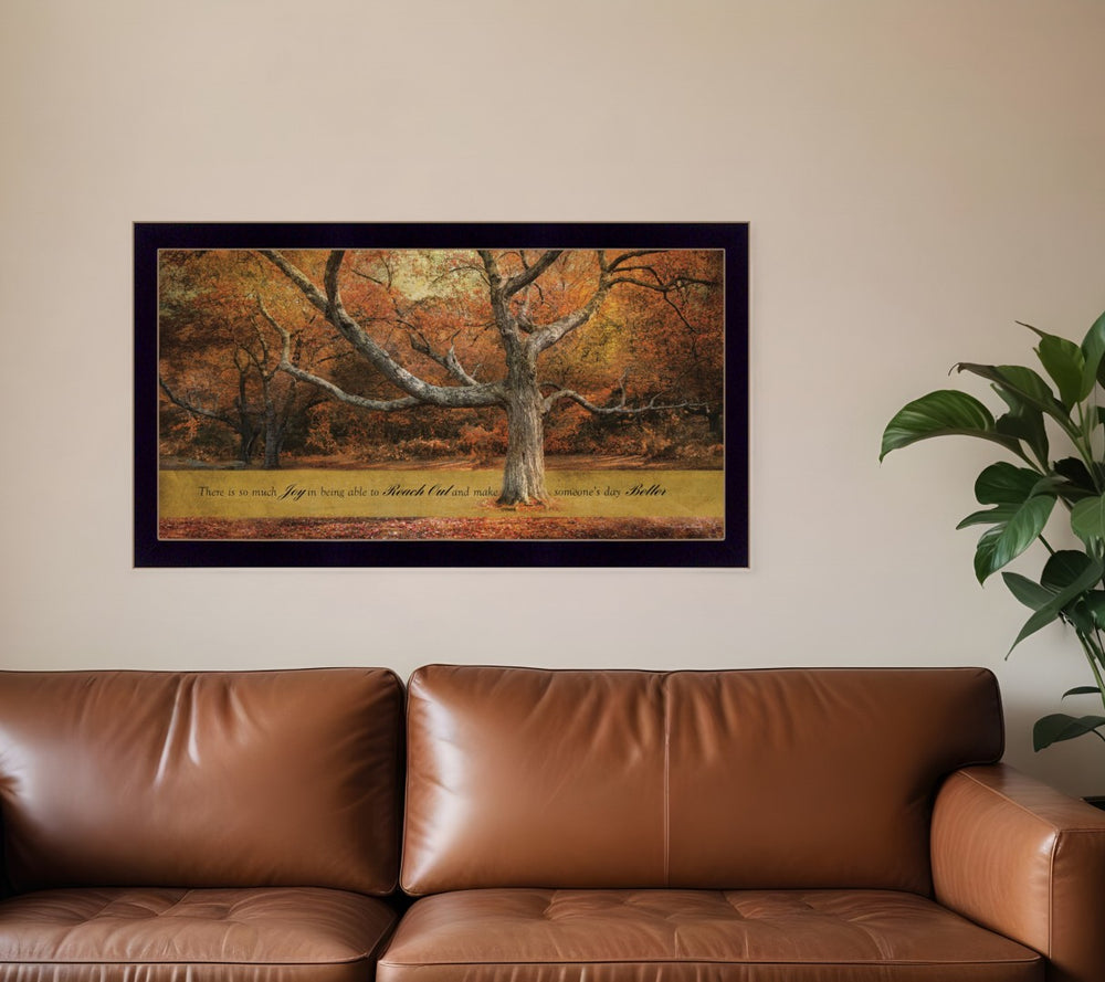 HomeRoots Reach Out 2 Black Framed Print Wall Art – Modern Sophistication for Any Room, Ready to Hang! 415670