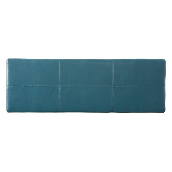 English Elm Upholstered Pu Leather Storage Ottoman with Solid Wood Legs Hinged Lid Bench Seat Teal N757P414088T