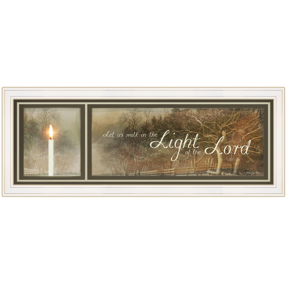 Homeroots Walk In The Light 2 White Framed Print Wall Art  Wood Paper And Texture 415686