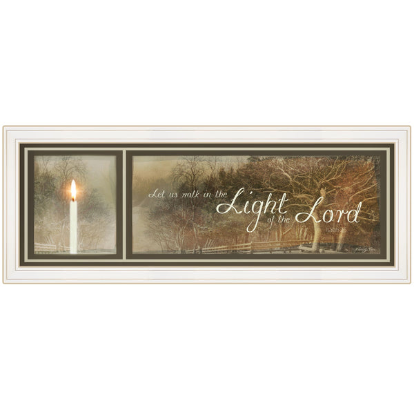 Homeroots Walk In The Light 2 White Framed Print Wall Art  Wood Paper And Texture 415686