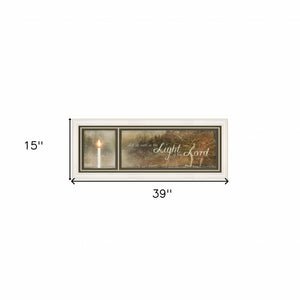 Homeroots Walk In The Light 2 White Framed Print Wall Art  Wood Paper And Texture 415686