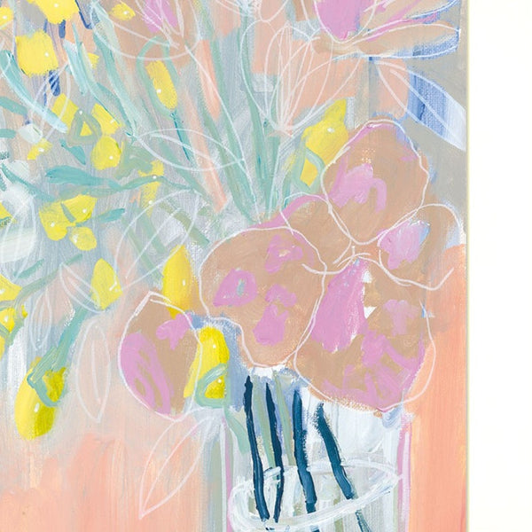 Homeroots Set Of Two Pastel Bouquets Maybe Shes A Wildflower White Framed Print Wall Art  Paper,Wood 415798