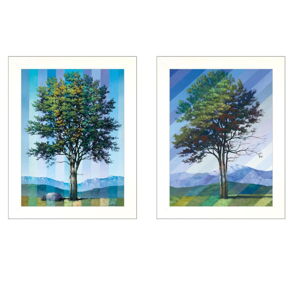 HomeRoots Set of Two Minimalist White Framed Prints - Contemporary Wall Art for Elegant Home Décor 415810