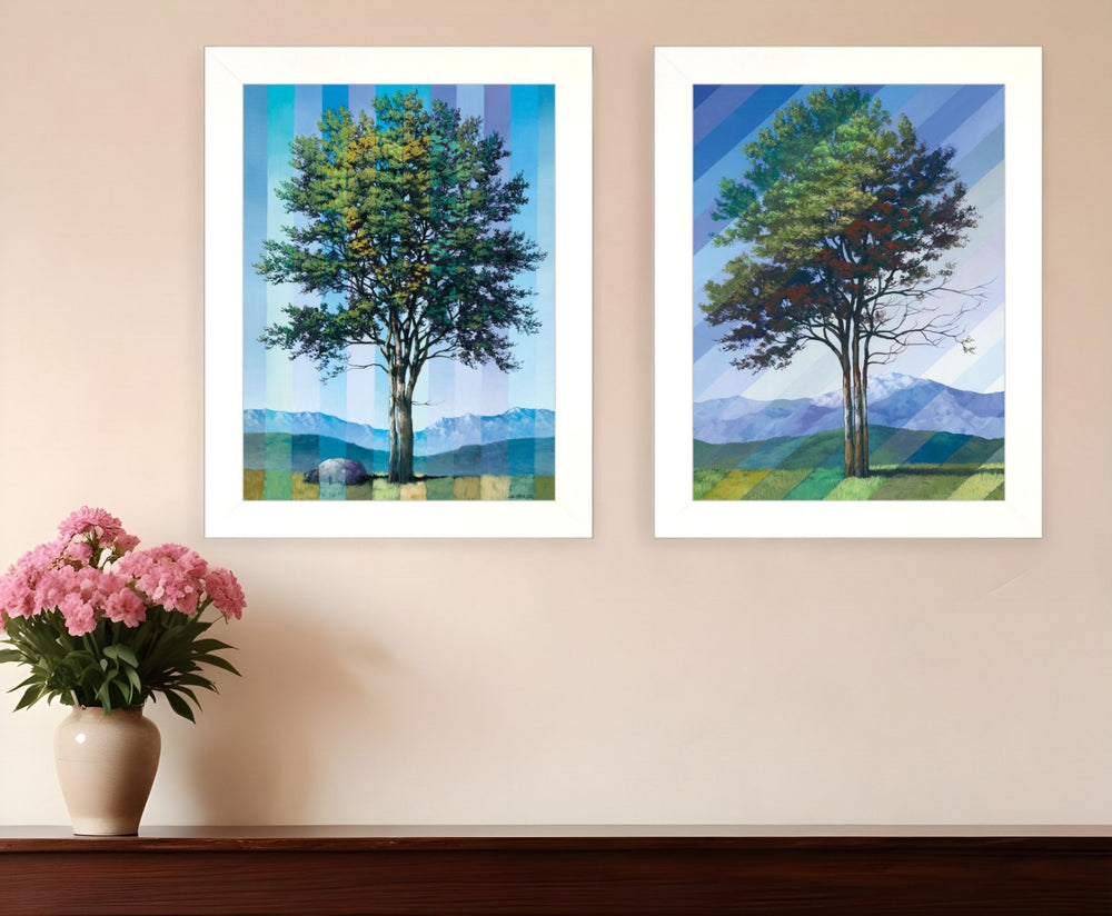 HomeRoots Set of Two Minimalist White Framed Prints - Contemporary Wall Art for Elegant Home Décor 415810