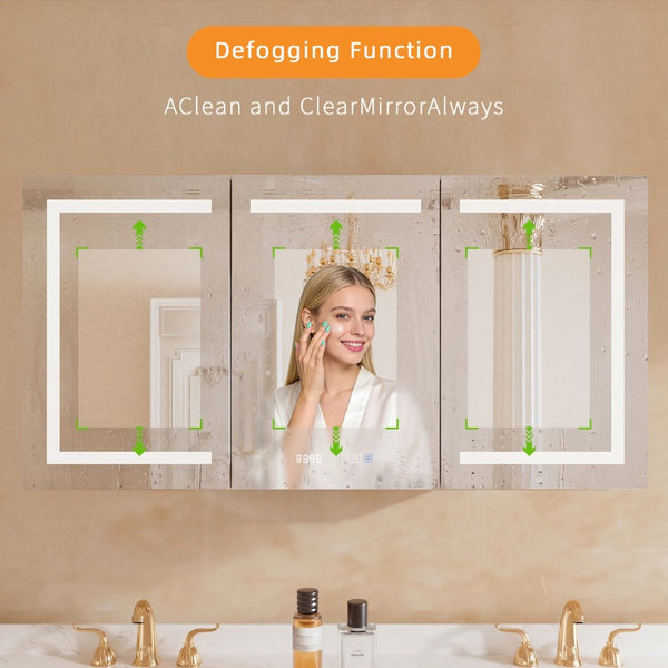 English Elm Lighted Aluminum Medicine Cabinet Smart Mirror with Anti-fog Led and Built-in Usb Outlet W5609P461365